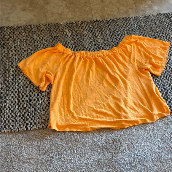 Chico's Vibrant Orange Off-Shoulder Blouse - Picture 1 of 2
